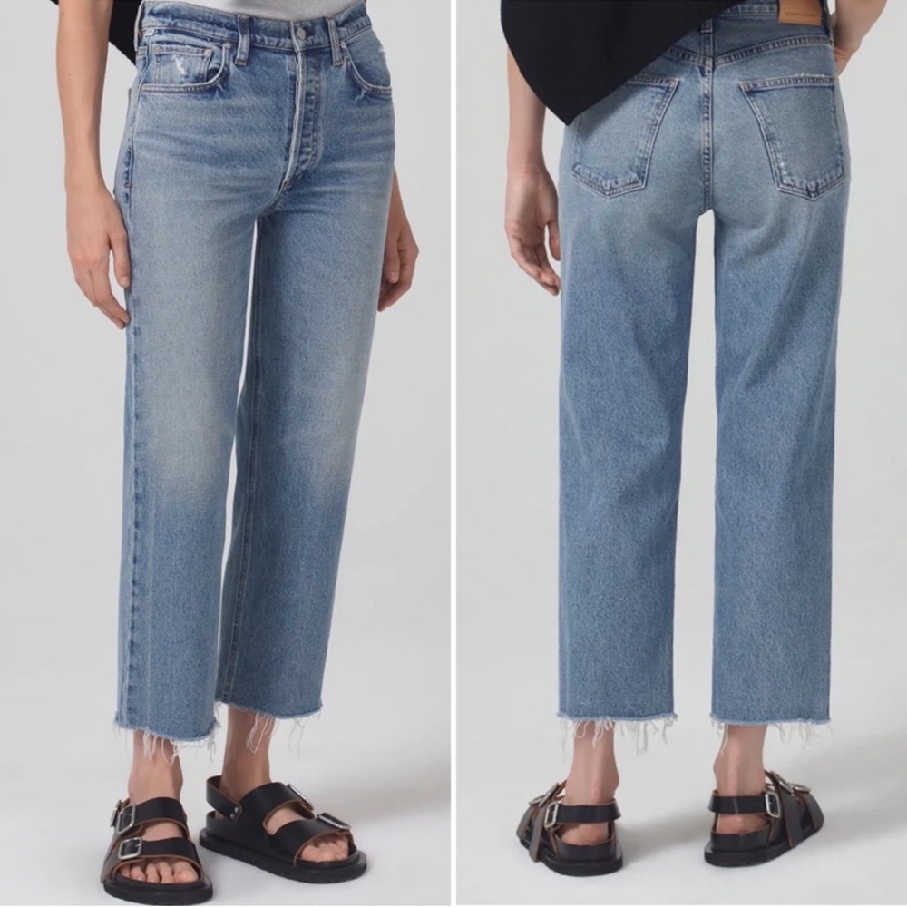 Citizens Of Humanity Light Blue Cropped Straight Jeans